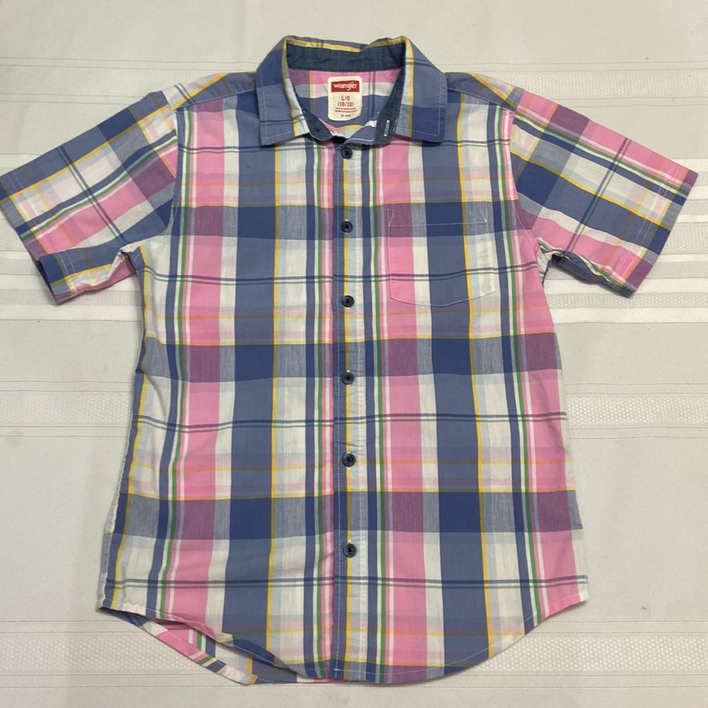 Boys Short Sleeve Button Down Shirt Excellent Used Condition Size 10/12